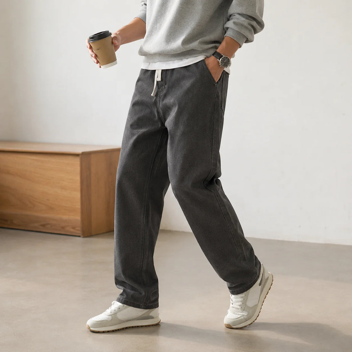 Men's Wide Leg Denim Jeans for Casual Everyday Wear