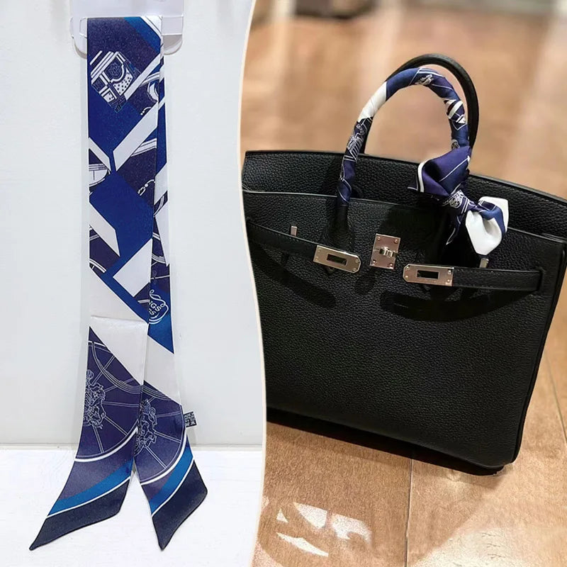 Printed Skinny Scarf for Neck and Bag Handle Styling