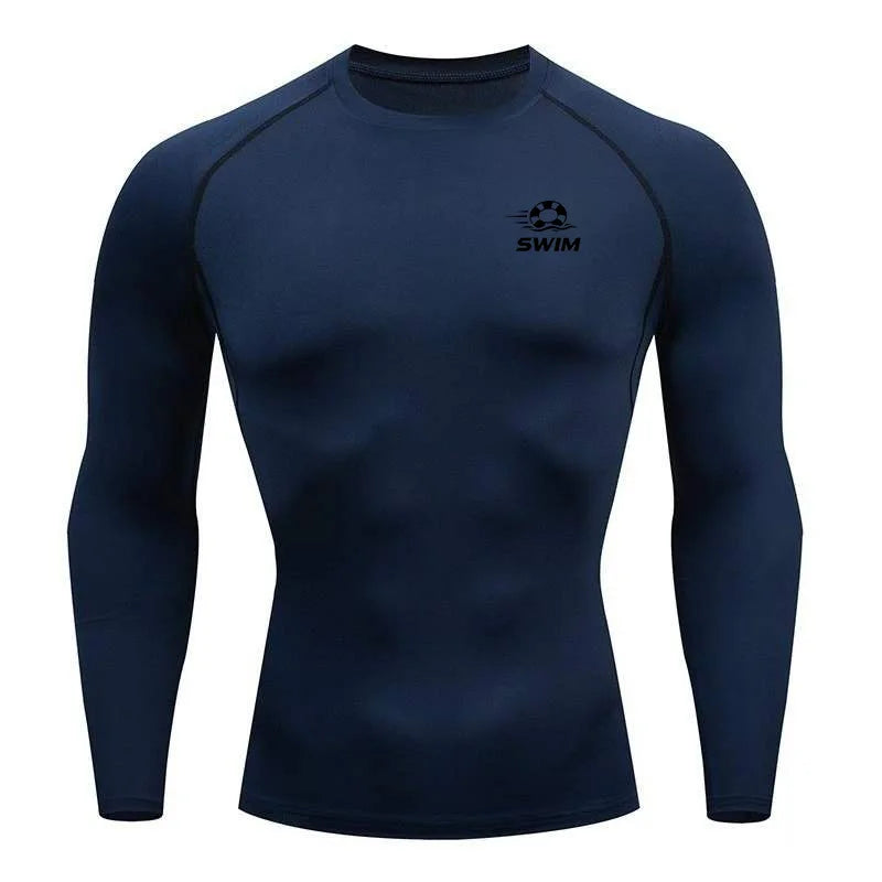 Men's Printed Long Sleeve Rash Guard for Swimming and Surfing
