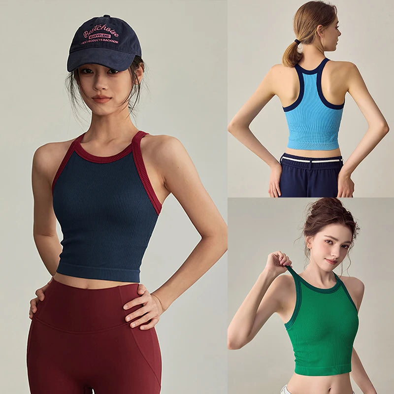 Women's Contrast Trim Racerback Sports Bra