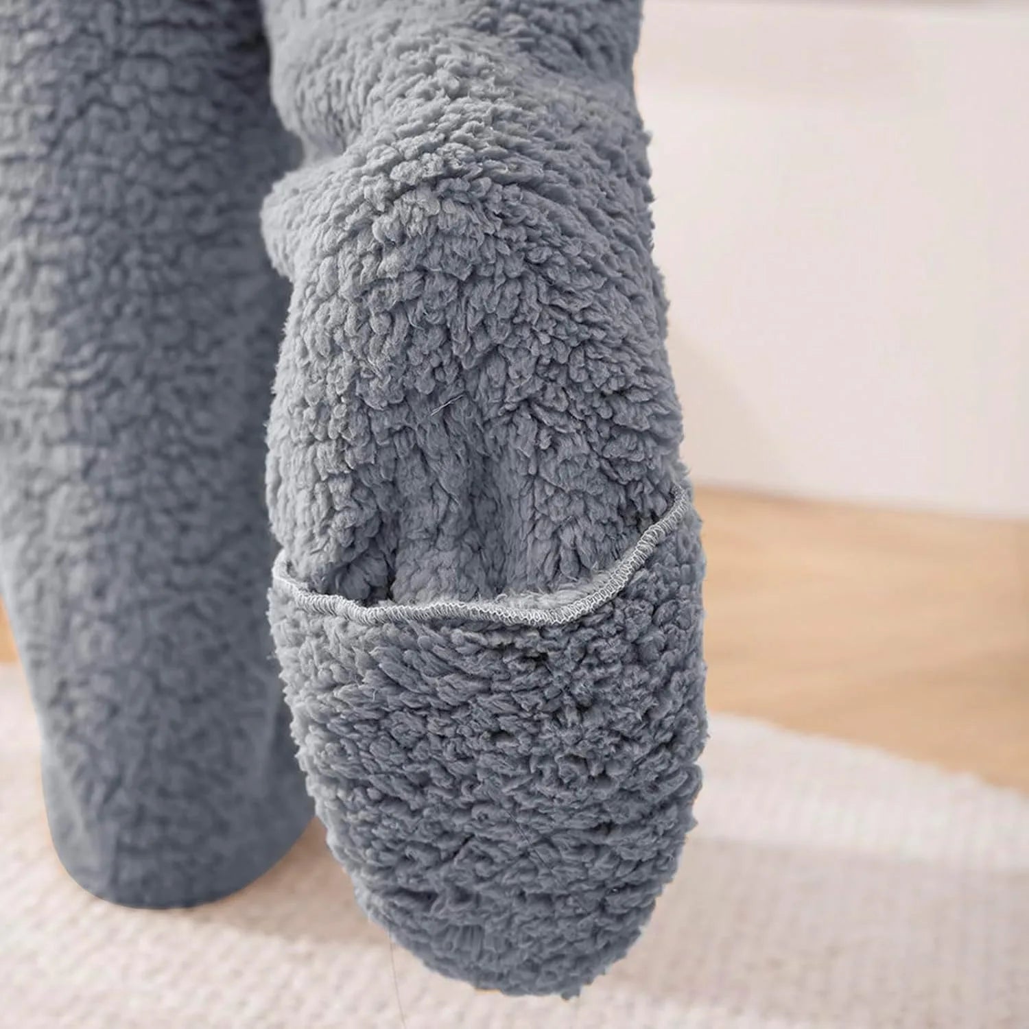 Plush Thigh High Socks with Long Footed Shape