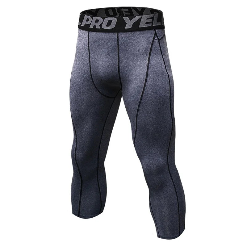 Men's Cropped Training Leggings for Gym and Running