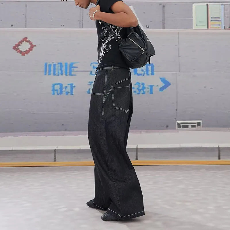 Men's Wide Leg Denim Jeans for Casual Everyday Wear