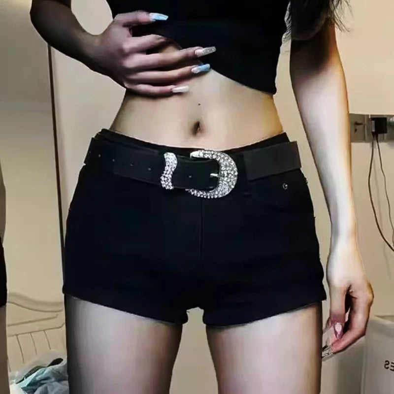 Women's Black Denim Casual Casual Denim Shorts For Everyday Outfits