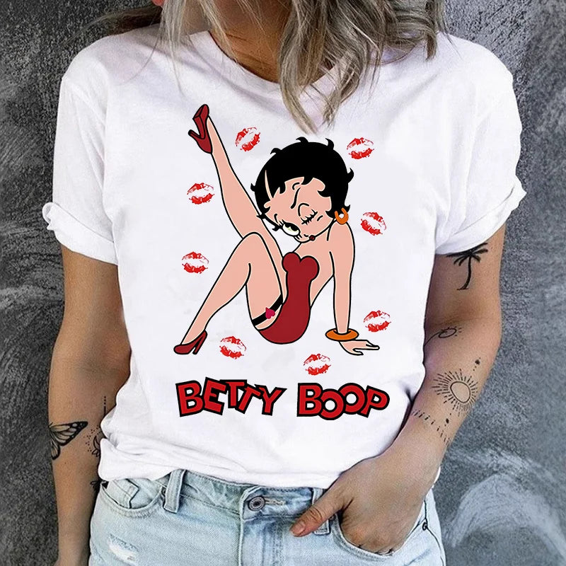 Betty Boop Graphic Crewneck Short-Sleeve T-Shirt