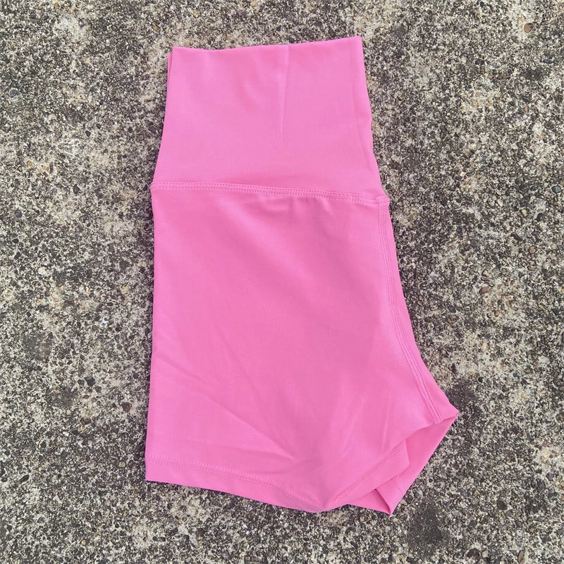Women's High Waist Nylon Blend Biker Shorts with Colour Options