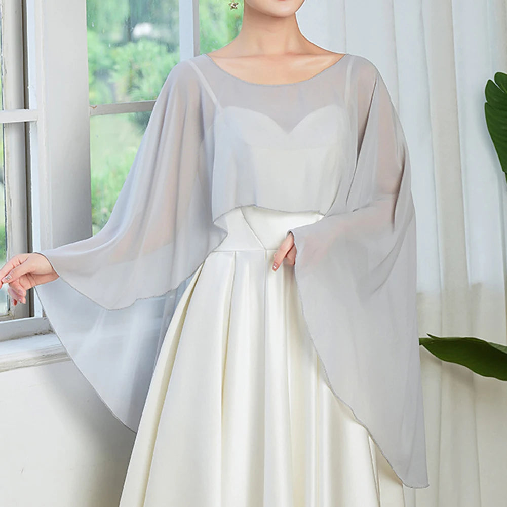 Sheer Flowing Drape Cape for Layering over Outfits