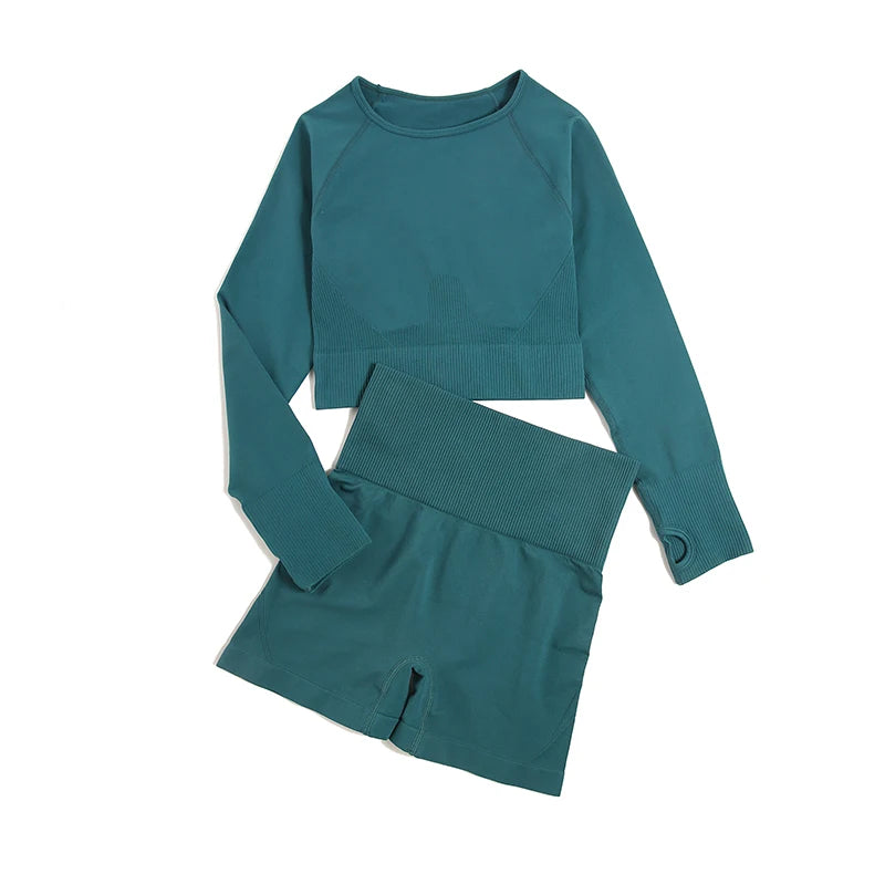 Women's Variable Sleeve Top And Bottoms Yoga Set