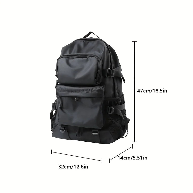 Travel Backpack with Front Pockets and Side Strap Details for Daily Carry