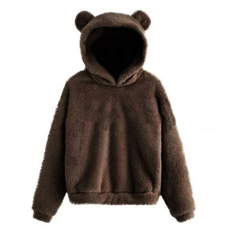 Bear Ear Long Sleeve Pullover Casual Hoodie for Layering