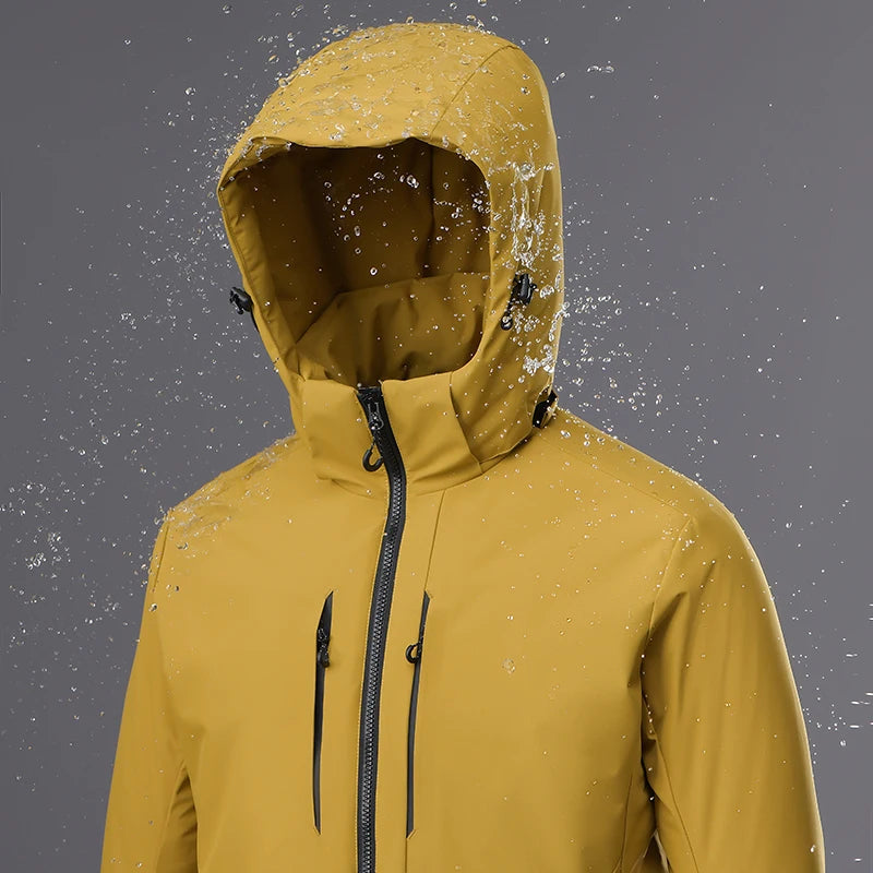 Hooded Long Sleeve Full Zip Outdoor Hiking Jacket with Pockets
