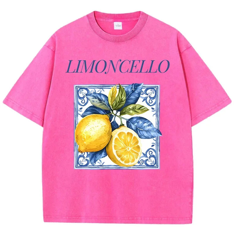 Printed Washed T-shirt Men's Cotton T-shirt Round Neck Comfortable Streetwear Men's Casual Summer Wear