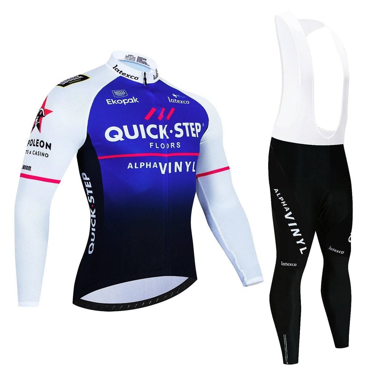 Men's Long Sleeve Fleece Cycling Jersey Set for Winter Bicycle Riding