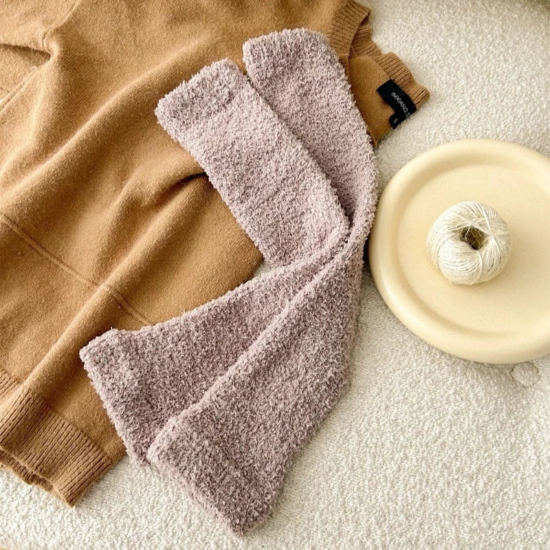 Plush Calf Leg Warmers with Solid and Striped Options