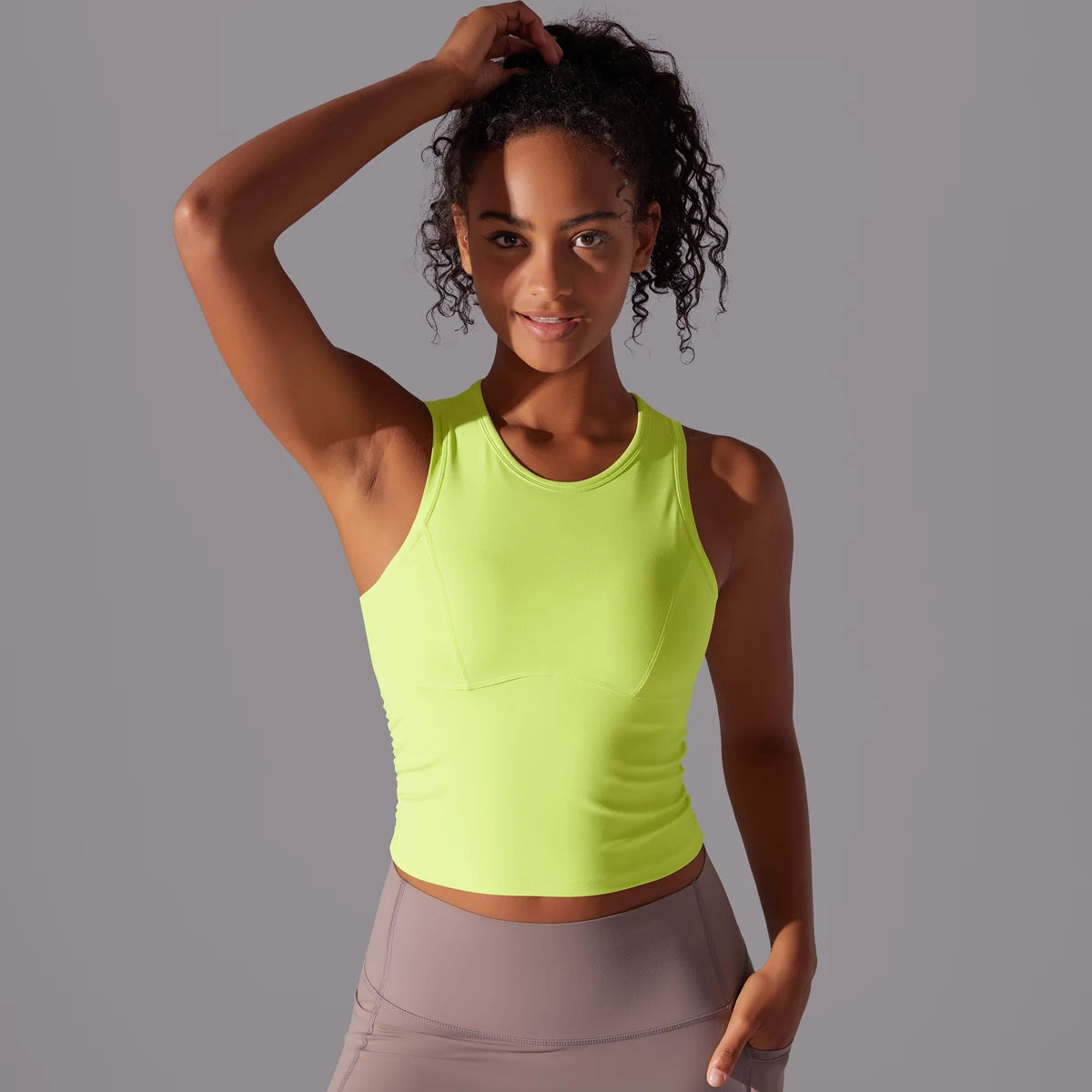 Women's Scoop Neck Longline Sleeveless Tank Top For Workout Outfits