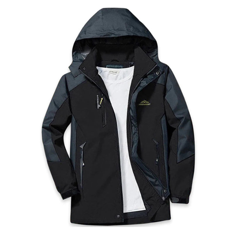 Color Block Hooded Full Zip Long Sleeve Outdoor Jacket