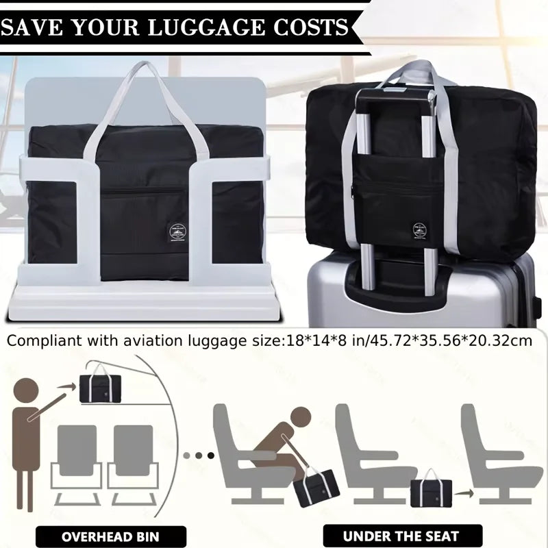 Foldable Travel Duffel Bag with Long Carry Handles