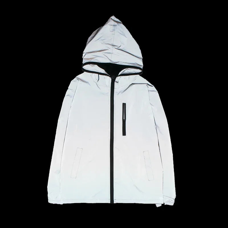 Hooded Long Sleeve Full Zip Casual Streetwear Jacket