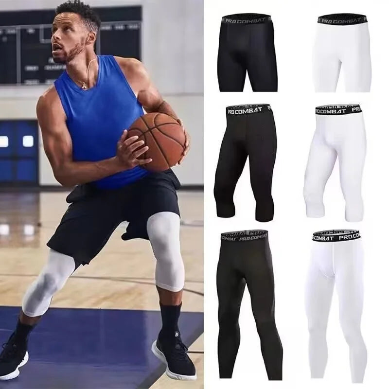 Men's Fitted Training Leggings for Gym and Running