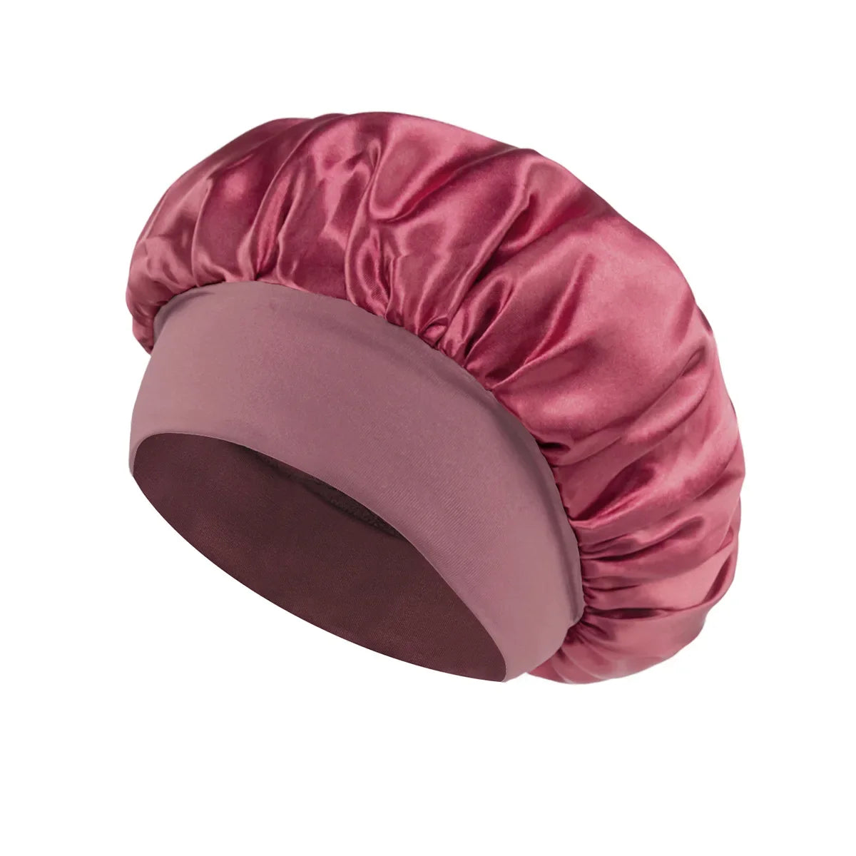 Women's Satin Sleep Bonnet with Wide Elastic Band and Color Options