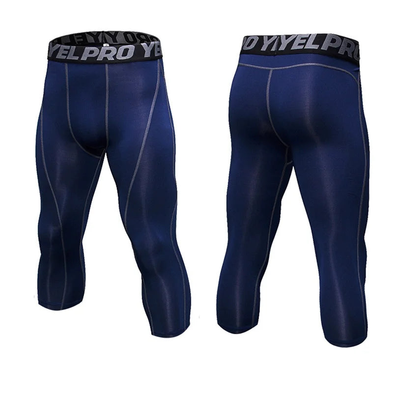 Men's Cropped Training Leggings for Gym and Running