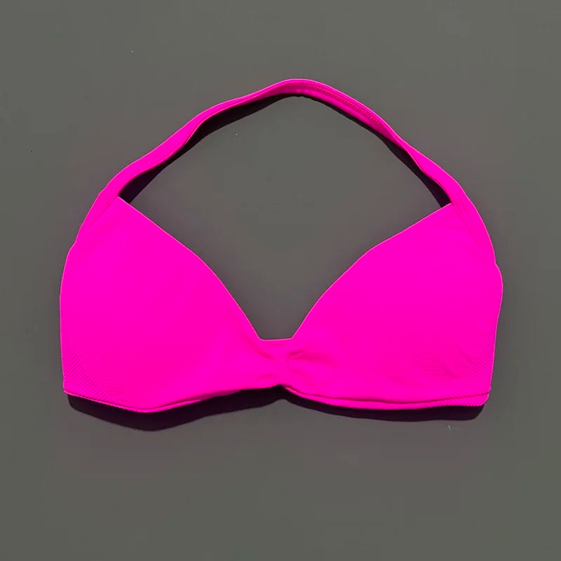 Women's Ruched Halter Neck Sports Bra
