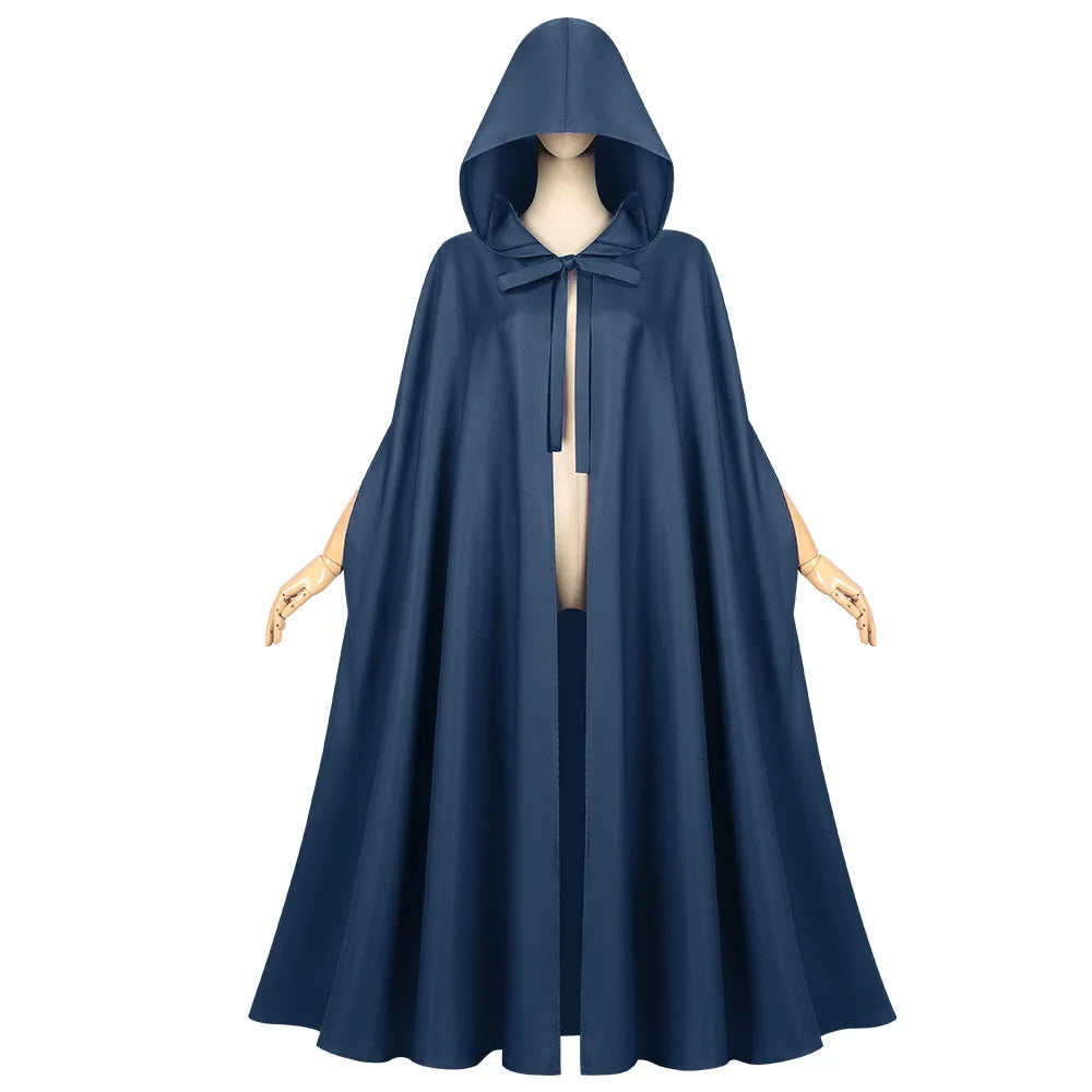 Long Hooded Tie Front Cape for Layering over Outfits
