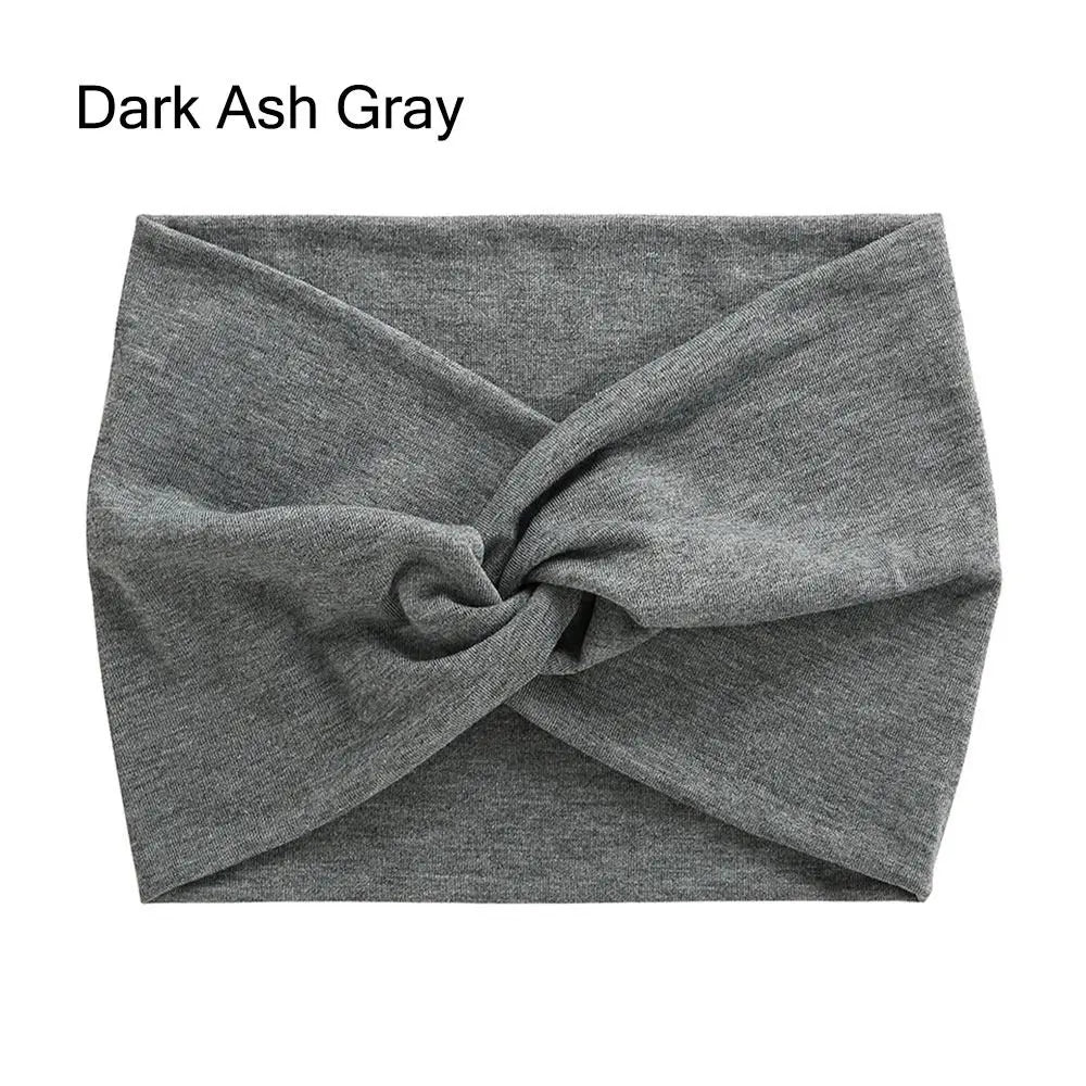 Wide Twist Front Fabric Headband in Solid and Printed Styles