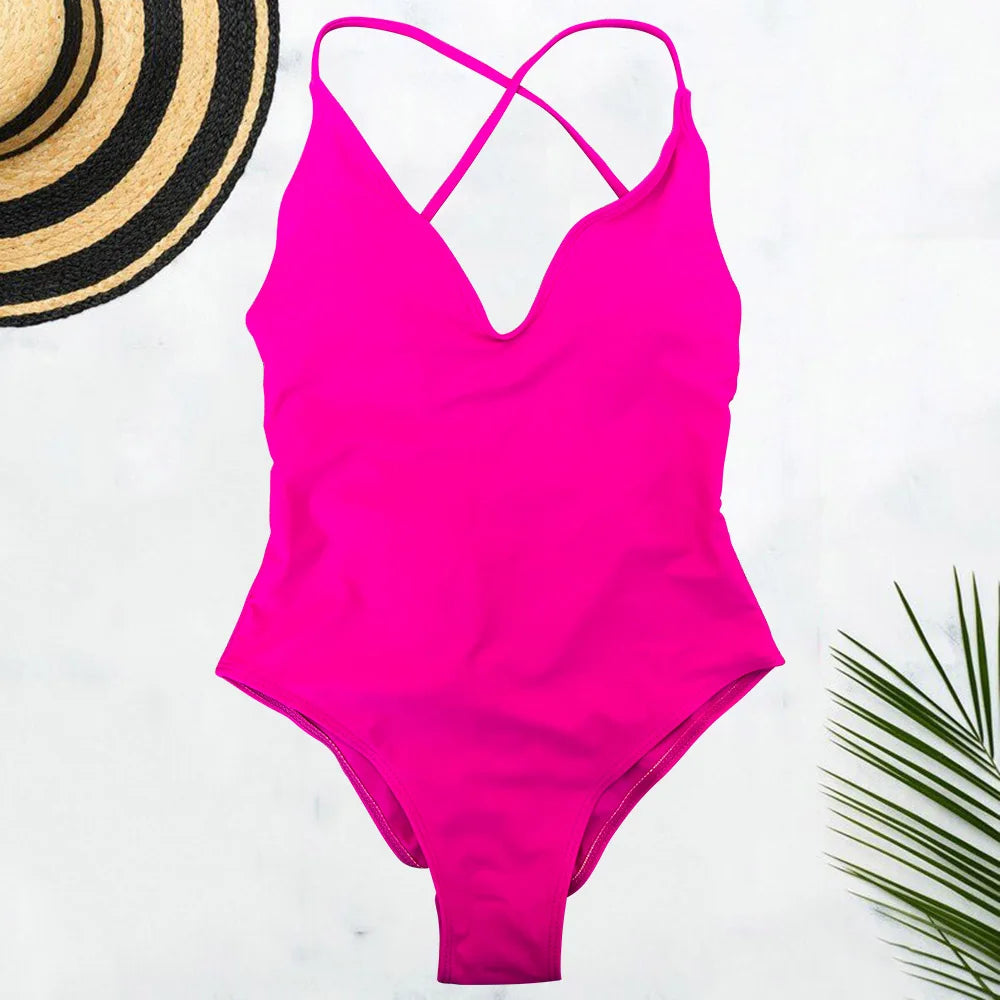 Plus Size Solid One-Piece Swimsuit