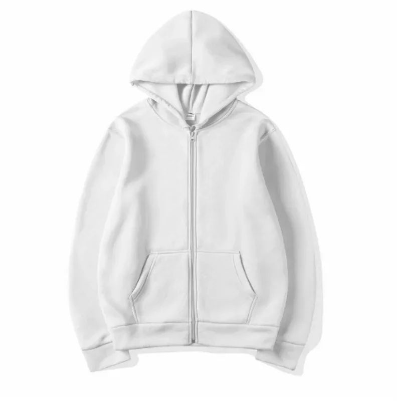Long Sleeve Full Zip Casual Hooded Sweatshirt for Layering