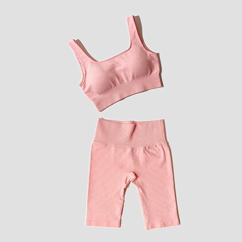 Women's Bra And Shorts Yoga Set For Workout Outfits