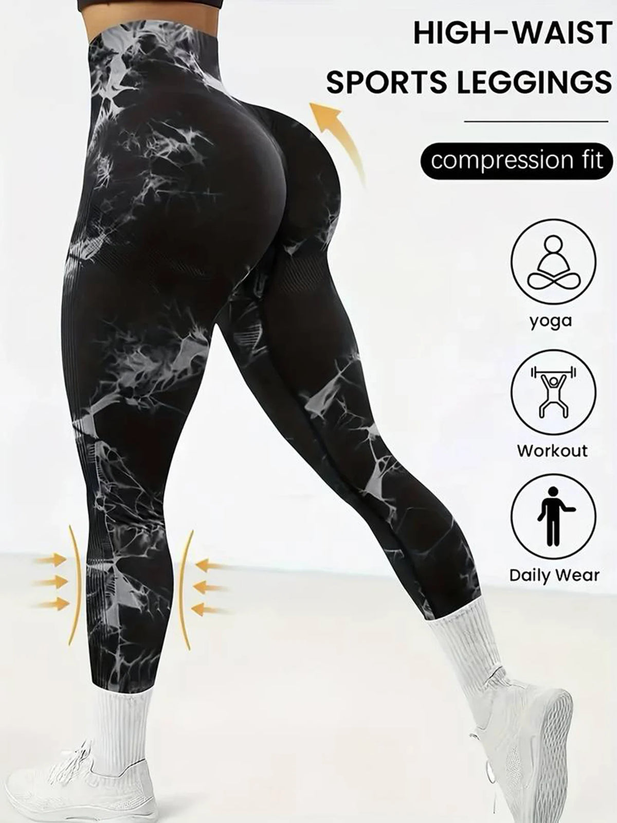 Women's Tie Dye Capri Leggings For Workout Outfits