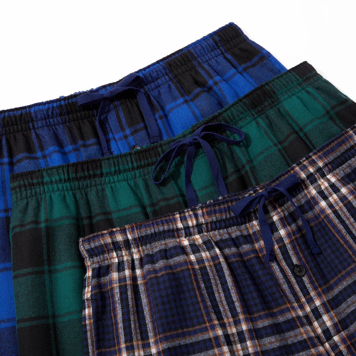 Men's Plaid Elastic Waist Pocket Straight Leg Pajama Lounge Pants