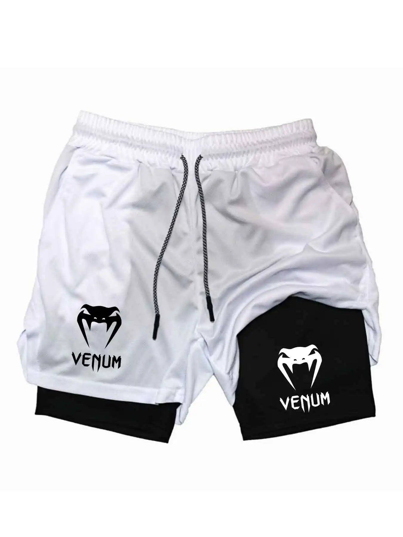 Double Layer Drawstring Running Shorts