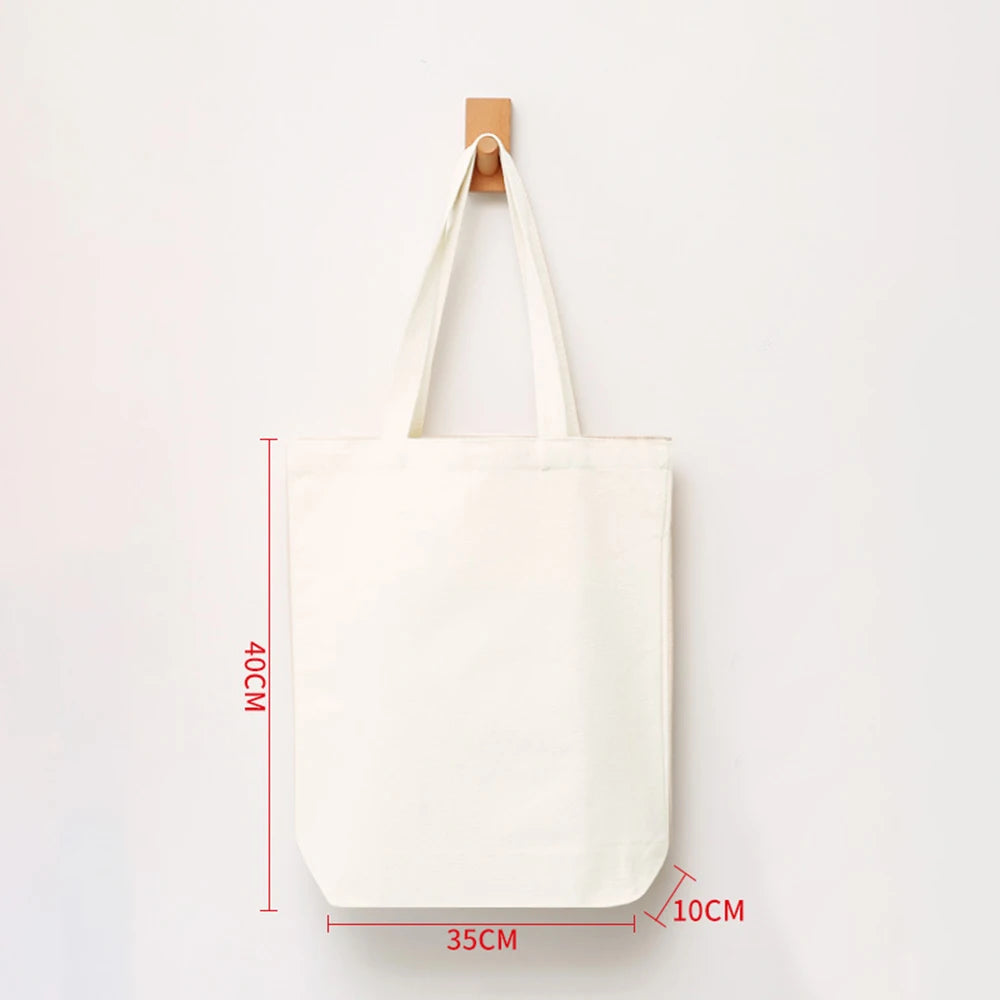 Plain Canvas Style Tote Bag with Long Shoulder Handles
