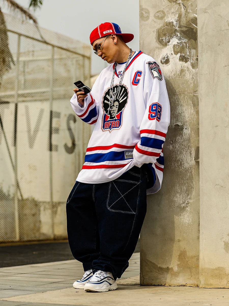 Acusa Afro Hockey Graphic Long Sleeve Jersey For Sports Outfits