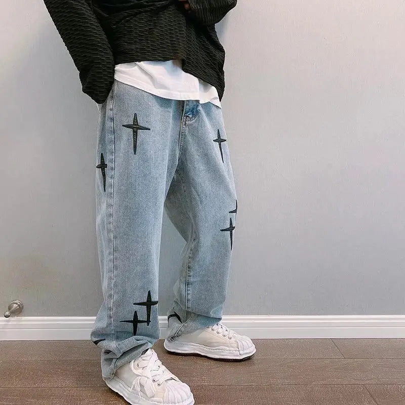 Men's Wide Leg Denim Jeans for Casual Everyday Wear