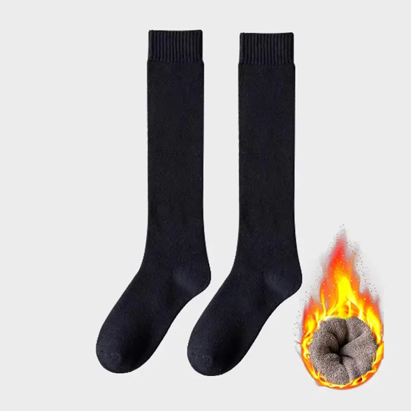 Solid Knee High Socks with Long Knit Shape