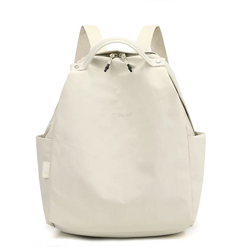 Simple Solid Colour Backpack with Front Zipper Pocket and Carry Handle