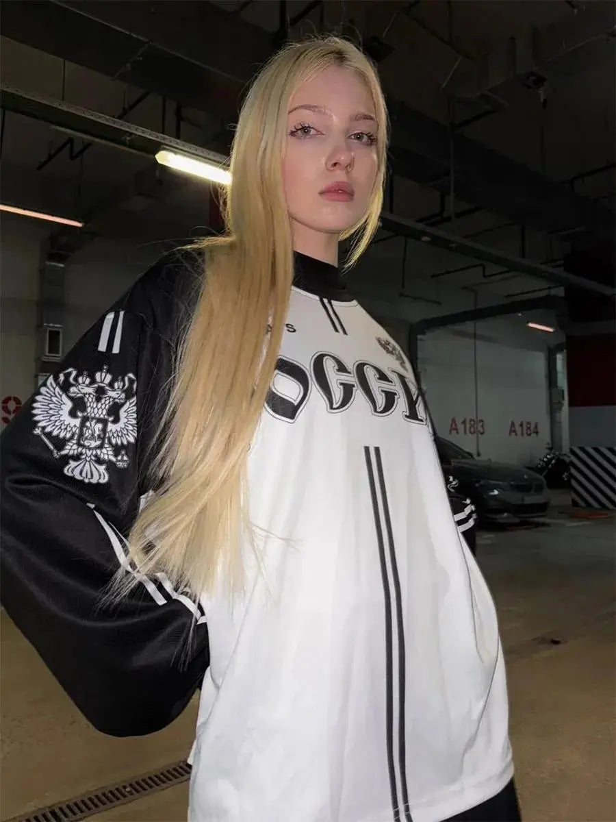 Russia Inspired Graphic Long Sleeve Jacket For Sports Outfits