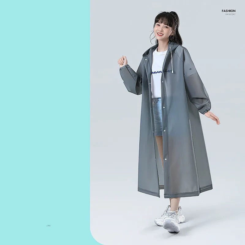 Long Hooded Front Opening Jacket for Layering over Outfits