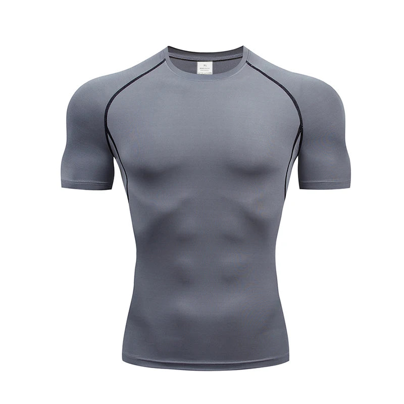 Fitted Crew Neck Short Sleeve Compression T Shirt