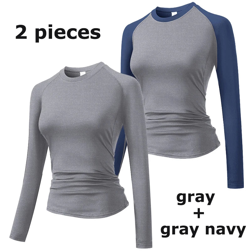 Fitted Crew Neck Long Sleeve Compression T Shirt