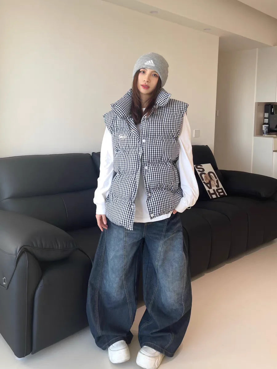 Women's Washed Black Baggy Fit Denim Jeans For Everyday Outfits