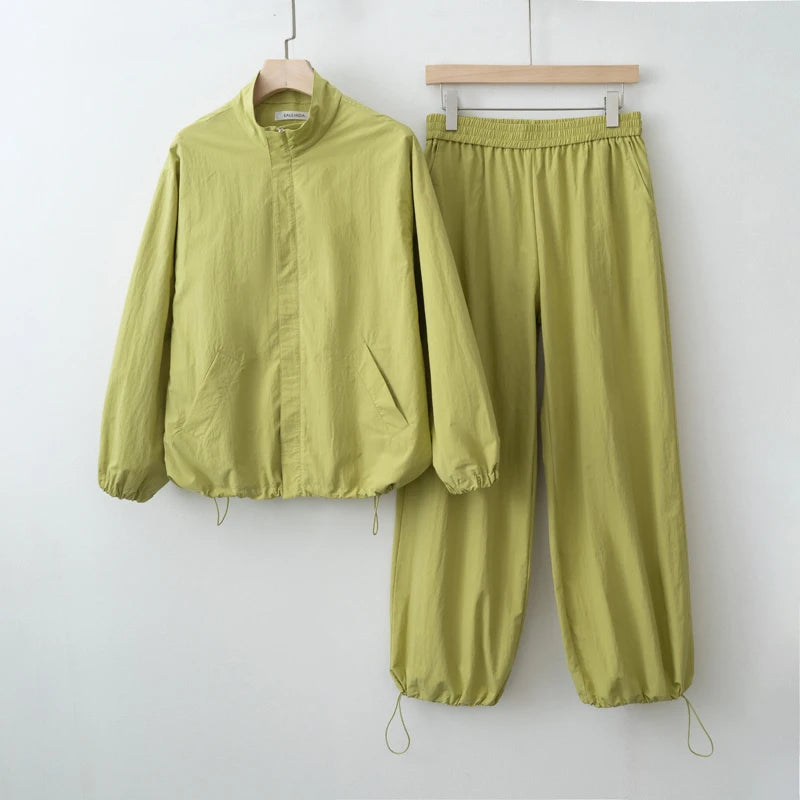 Women's Casual Zip Jacket and Pants Set