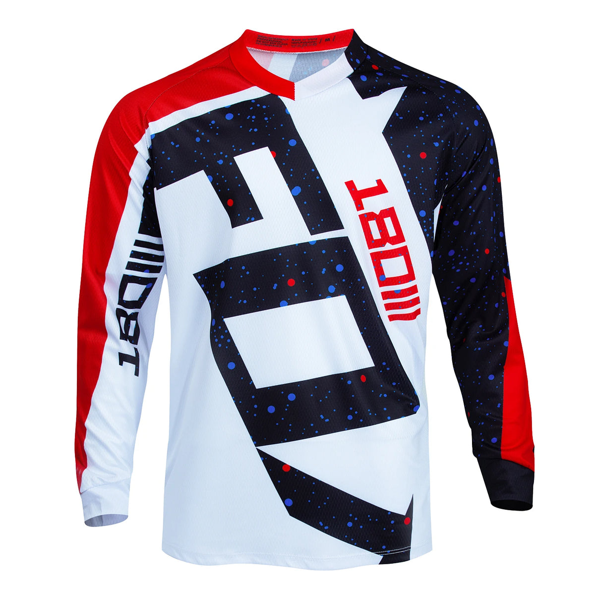 Long Sleeve V-Neck Graphic Pullover Jersey for Mountain Bike Riding