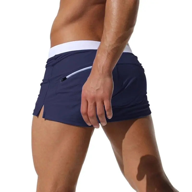 Men's Swim Shorts with Low-Waist Cut with Pockets for Beach and Pool Wear
