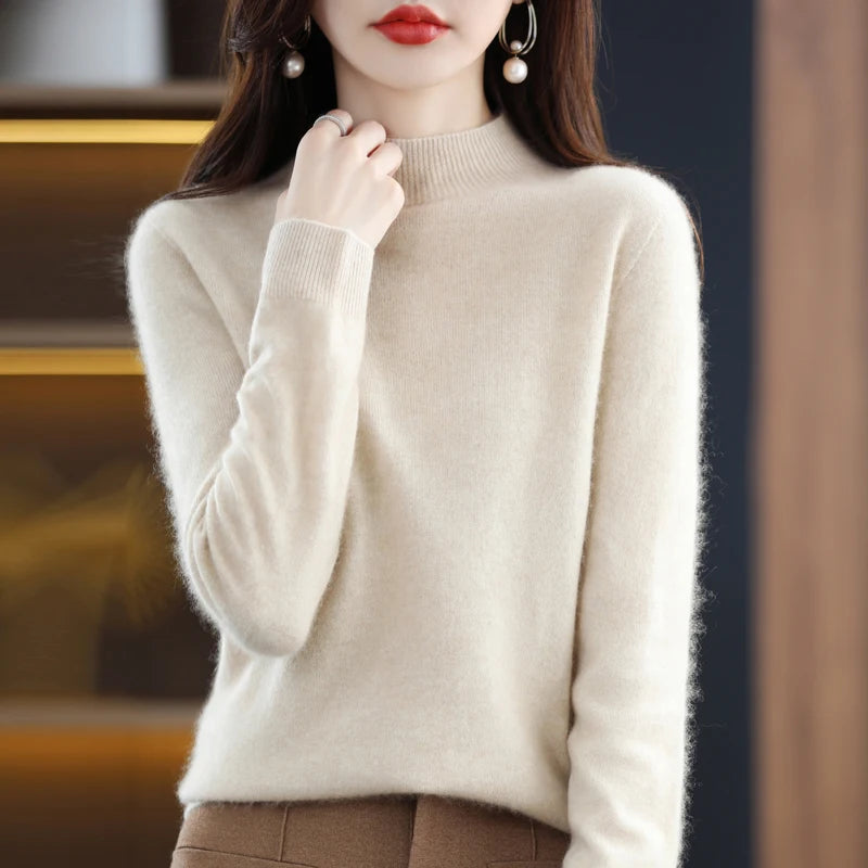 Women's Crew Neck Long Sleeve Sweater Casual Knit Layer