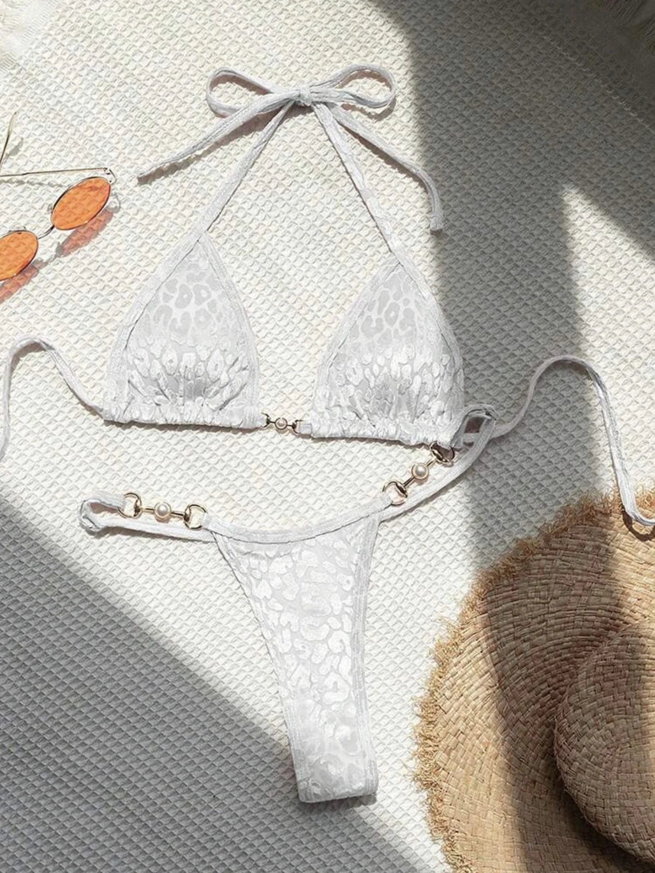 Shiny Pearl Detail Bikini