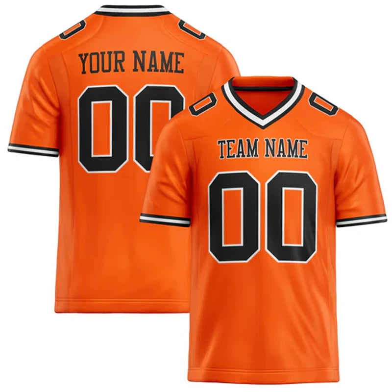 Orange Number Football Short Sleeve Jersey For Sports Outfits